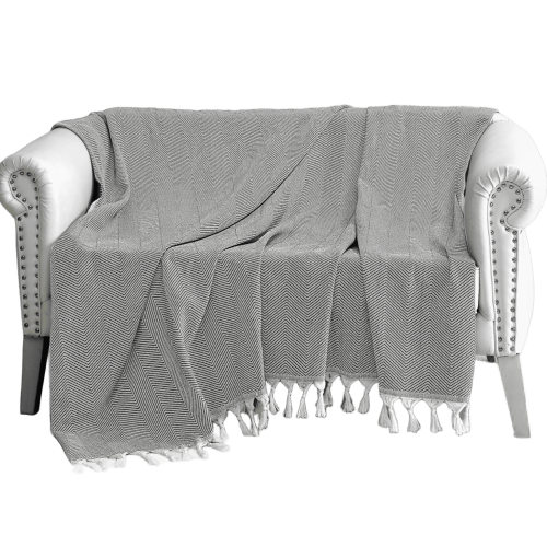 Prehoz zo 100 % bavlny TRENDY DARK GREY 170x230cm.